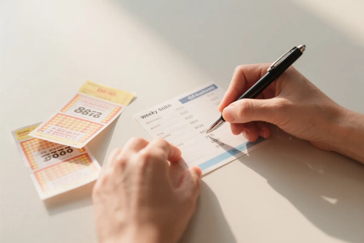 预算本与彩票票据并置，提示理性与自律